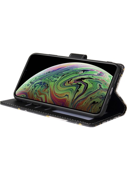 Ile Uyumlu iPhone Xs Max Premium Mermer Vintage Pu Deri Manyetik Kapatma Kılıfı Kayışlı Kapaklı (Yurt Dışından) modelleri