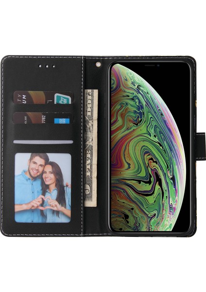 Ile Uyumlu iPhone Xs Max Premium Mermer Vintage Pu Deri Manyetik Kapatma Kılıfı Kayışlı Kapaklı (Yurt Dışından) fırsatları