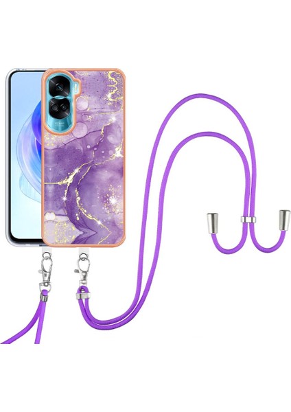 Onur Için Kılıf 90 Lite 5g Mermer Crossbody Kordon Askısı Tampon Yumuşak (Yurt Dışından)