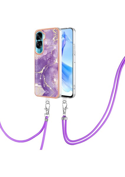 Onur Için Kılıf 90 Lite 5g Mermer Crossbody Kordon Askısı Tampon Yumuşak (Yurt Dışından)