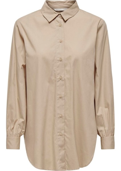 Onlnora New L/s Shırt Wvn Noos Kadın Kahverengi Gömlek - 15227677