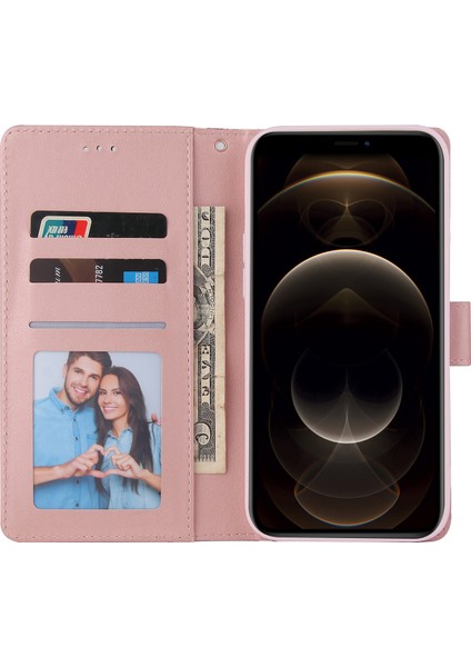 Ile Uyumlu iPhone 12 Pro Max Premium Mermer Vintage Pu Deri Manyetik Kapatma Kılıfı Kayışlı Kapaklı (Yurt Dışından)