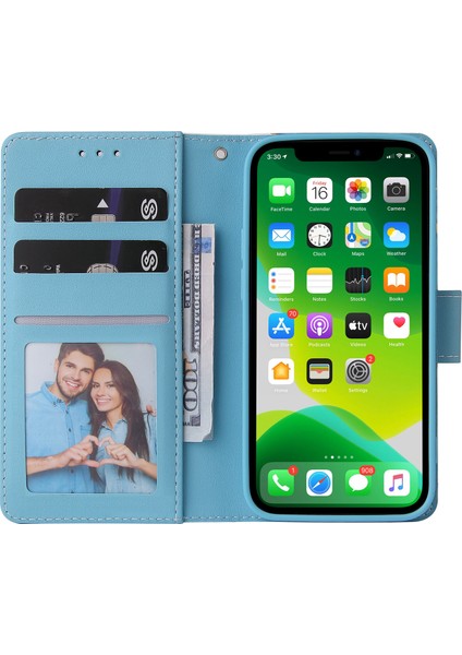 Ile Uyumlu iPhone 13 Premium Mermer Vintage Pu Deri Manyetik Kapatma Kılıfı Kayışlı Kapaklı (Yurt Dışından) modelleri