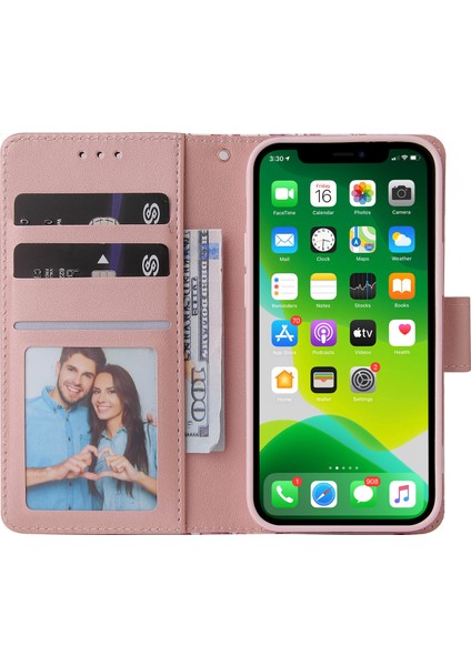 Ile Uyumlu iPhone 13 Premium Mermer Vintage Pu Deri Manyetik Kapatma Kılıfı Kayışlı Kapaklı (Yurt Dışından) modelleri