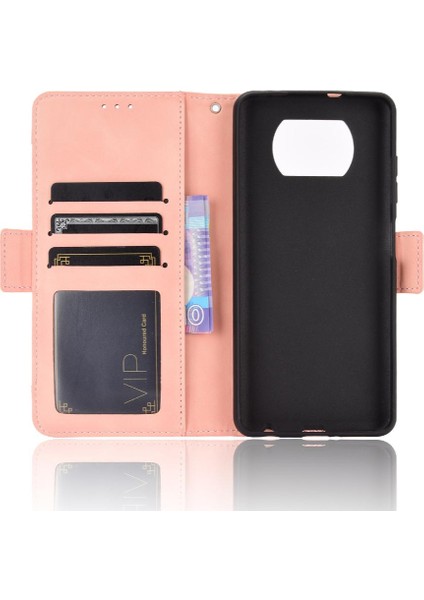 Xiaomi Poco X3 Nfc Ayarlanabilir Ayrılabilir Kart Tutucu Manyetik Kapatma Deri Cüzdan Kapak (Yurt Dışından) modelleri