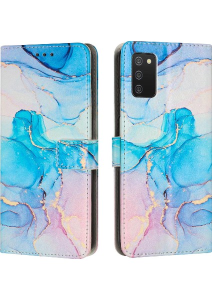 Samsung Galaxy A03S Cüzdan Durumda Boyalı Mermer Darbeye Çevir (Yurt Dışından)