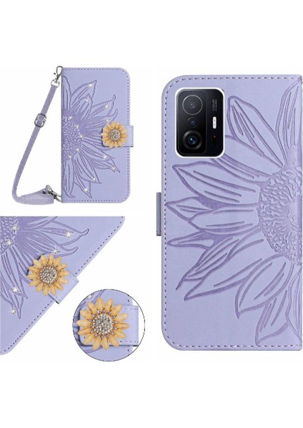 Xiaomi 11T/11T Pro Telefon Kılıfı Ayçiçeği Deri Cüzdan ile Bir (Yurt Dışından)