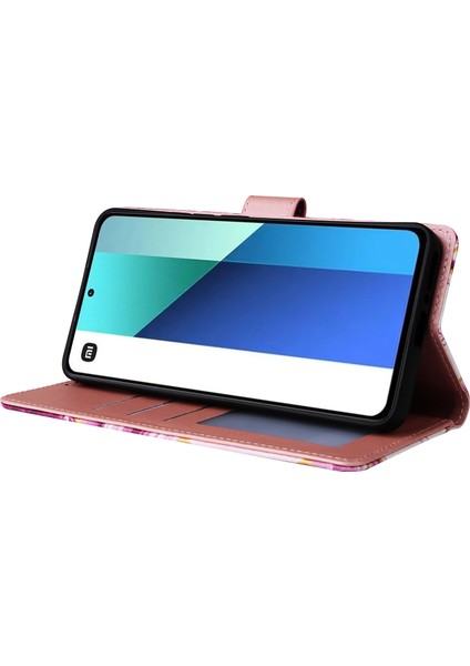Ile Uyumlu Xiaomi Redmi Note 13 4g Premium Mermer Vintage Pu Deri Manyetik Kapatma Kılıfı Kayışlı Kapaklı (Yurt Dışından)