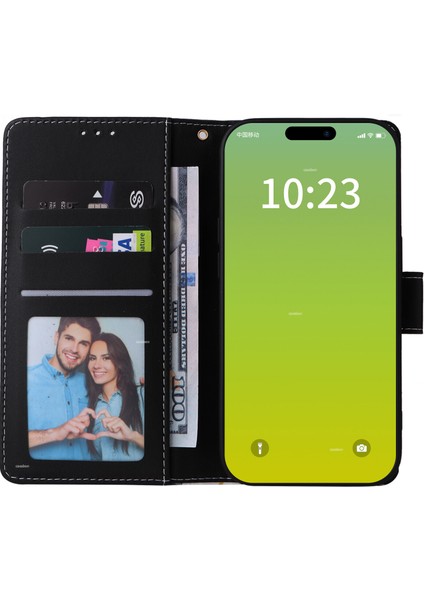Ile Uyumlu iPhone 15 Pro Premium Mermer Vintage Pu Deri Manyetik Kapatma Kılıfı Kayışlı Kapaklı (Yurt Dışından) fırsatları