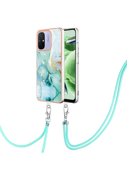 Xiaomi Redmi Için 12C Mermer Tampon Crossbody Kordon Askısı Yumuşak (Yurt Dışından)