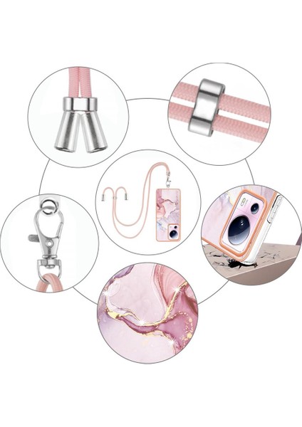 Xiaomi 13 Lite 5g Tampon Mermer Anti-Scratch Yumuşak Crossbody Kayış (Yurt Dışından) modelleri