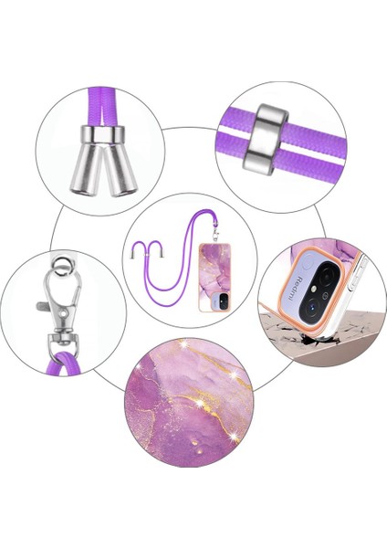 Xiaomi Redmi Için 12C Mermer Tampon Crossbody Kordon Askısı Yumuşak (Yurt Dışından) modelleri