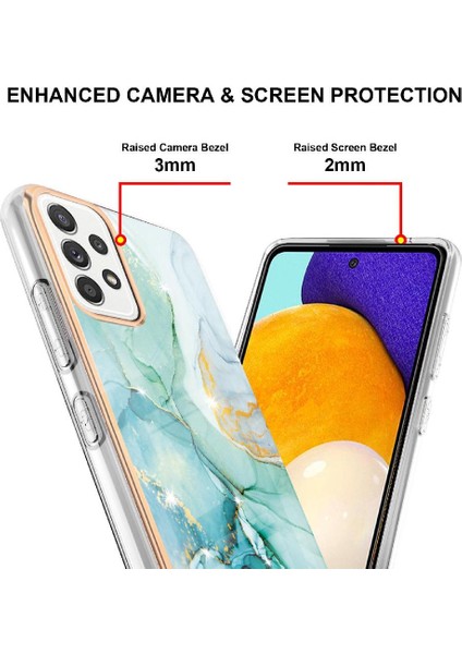 Colorful Shop Samsung Galaxy A52 5g/4g Ince Tpu Mermer Desen Yumuşak Tampon (Yurt Dışından)