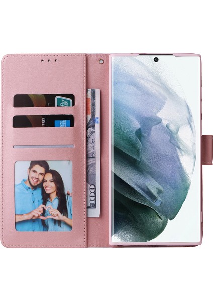 Ile Uyumlu Samsung Galaxy S22 Ultra 5g Premium Mermer Vintage Pu Deri Manyetik Kapatma Kılıfı Kayışlı Kapaklı (Yurt Dışından) modelleri