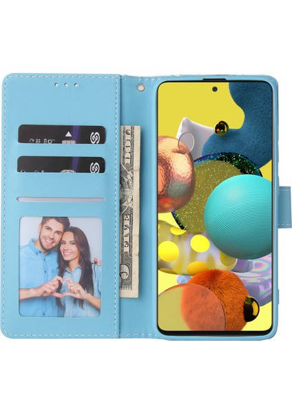 Colorful Shop Ile Uyumlu Samsung Galaxy A31 Premium Mermer Vintage Pu Deri Manyetik Kapatma Kılıfı Kayışlı Kapaklı (Yurt Dışından)