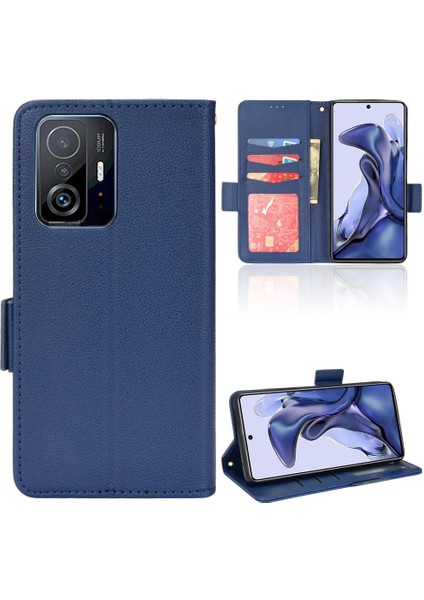 Xiaomi 11T/11T Pro Manyetik Cüzdan Yan Toka Kart Yuvaları Tutucu (Yurt Dışından)
