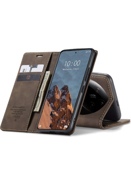 Xiaomi 14 Için Flip Case Ultra Kılıf Kart Yuvası Kickstand Flip Folio Kitap Pu (Yurt Dışından)