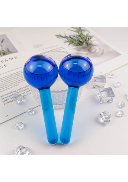 2 Li Set Buz Küre Soğuk Masaj ve Terapi Topu Ice Globes Leke Önleyici Gözenek Giderici, Sıkılaştırıcı