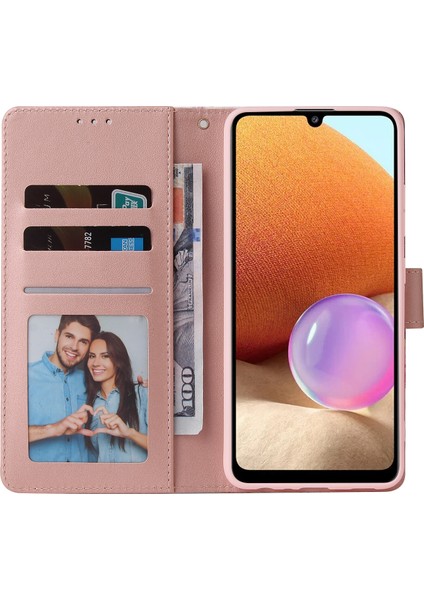 Ile Uyumlu Samsung Galaxy A32 4g Premium Mermer Vintage Pu Deri Manyetik Kapatma Kılıfı Kayışlı Kapaklı (Yurt Dışından) modelleri