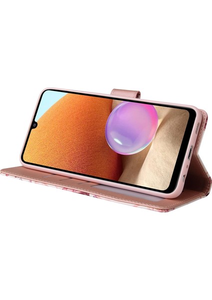 Ile Uyumlu Samsung Galaxy A32 4g Premium Mermer Vintage Pu Deri Manyetik Kapatma Kılıfı Kayışlı Kapaklı (Yurt Dışından) fırsatları