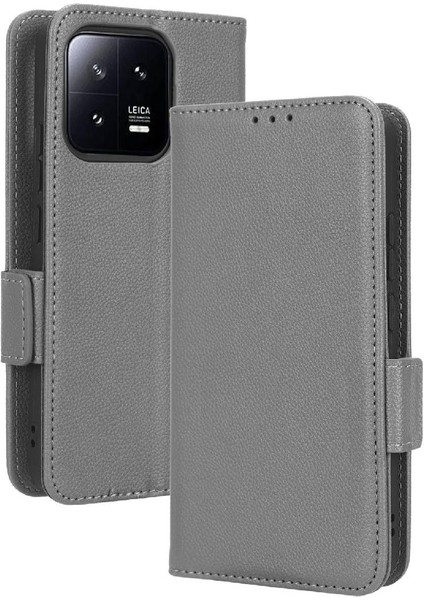 Xiaomi 13 Için Kılıf Pro Kart Yuvaları Tutucu Manyetik Pu Deri Yan Toka (Yurt Dışından)