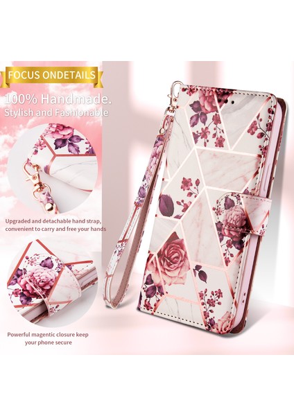 Ile Uyumlu iPhone 8 Plus/ 7 Plus Premium Mermer Vintage Pu Deri Manyetik Kapatma Kılıfı Kayışlı Kapaklı (Yurt Dışından) fiyatları