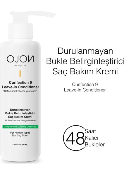 Kusursuz Bukle Belirginleştirici Durulanmayan Saç Bakım Kremi 250ML/Esneklik,Yumuşaklık,Doğallık