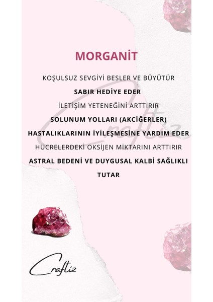 Morganit Doğal Taş Bileklik modelleri