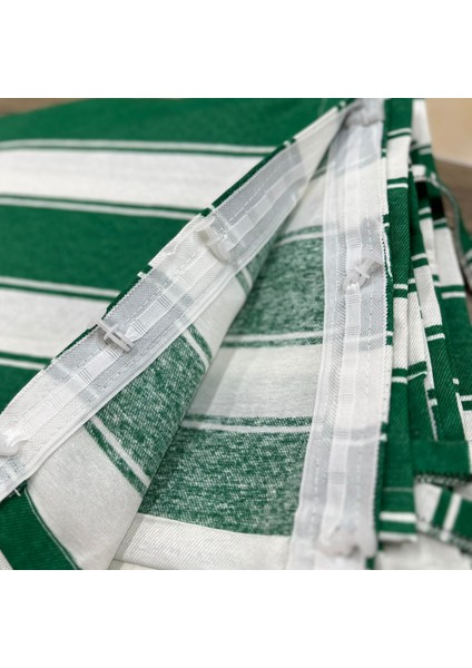 Kornişli Çizgili Özel Dikim Lüks Branda Balkon Perdesi modelleri