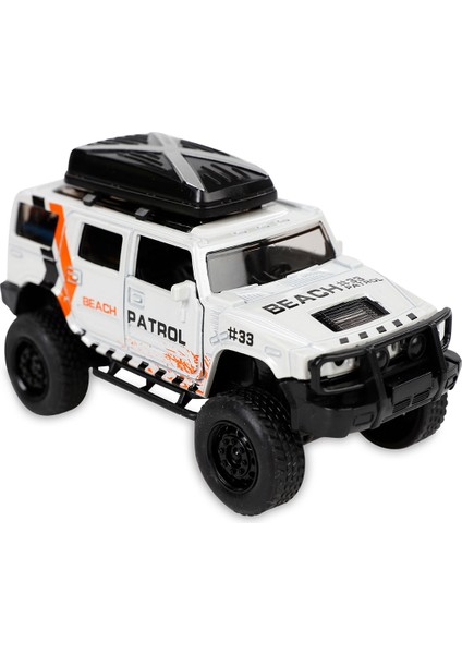 Çek Bırak Metal Off-Road Jeep Araba Beyaz