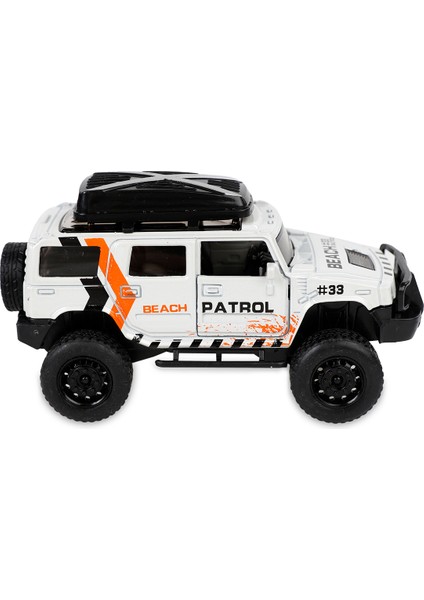 Çek Bırak Metal Off-Road Jeep Araba Beyaz