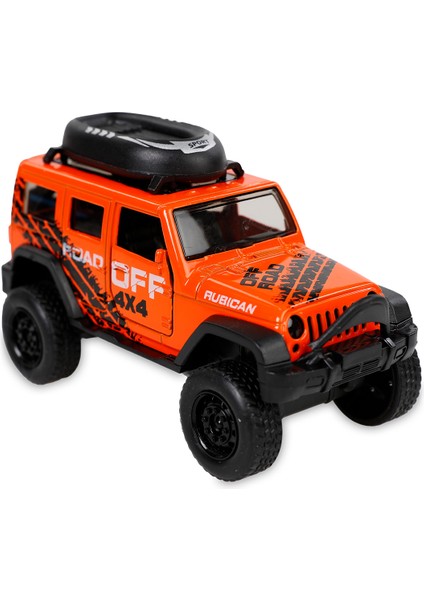 Çek Bırak Metal Off-Road Jeep Araba Turuncu