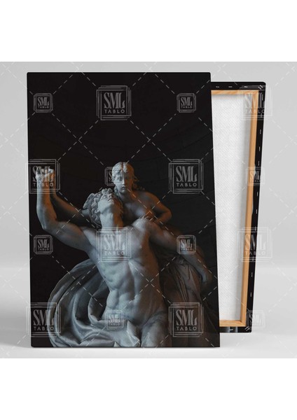 El Ele Tutaşan Nü Heykeller Aşk Love Çift Dikey Kanvas Tablo fiyatları