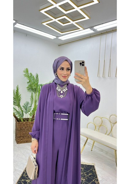 Birinci Sınıf Premium Çift Taraflı Dubai Krep Kumaş Tulumlu Abaya Takım modelleri