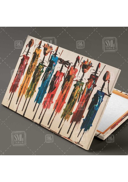 Afrikalı Kadınlar Soyut Sanatı Etnik Tasarım Yatay Kanvas Tablo fiyatları