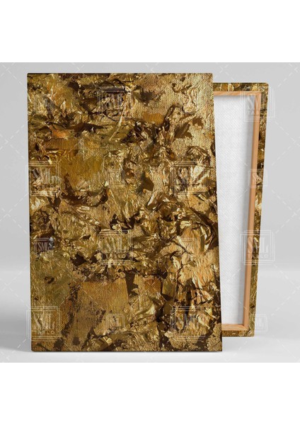 Altın Madeni Soyut Altın Sarısı Dokulu Abstract Sarı Dikey Kanvas Tablo fiyatları