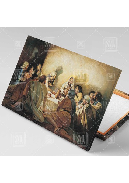 Isa Son Akşam Yemeği Hristiyanlık Jesus Christ Yatay Kanvas Tablo