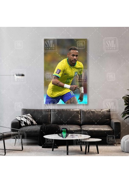 Neymar Jr Brasil Psg Brezilya Futbol 10 Numara Dikey Kanvas Tablo