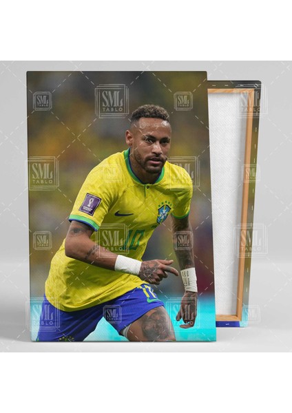 Neymar Jr Brasil Psg Brezilya Futbol 10 Numara Dikey Kanvas Tablo