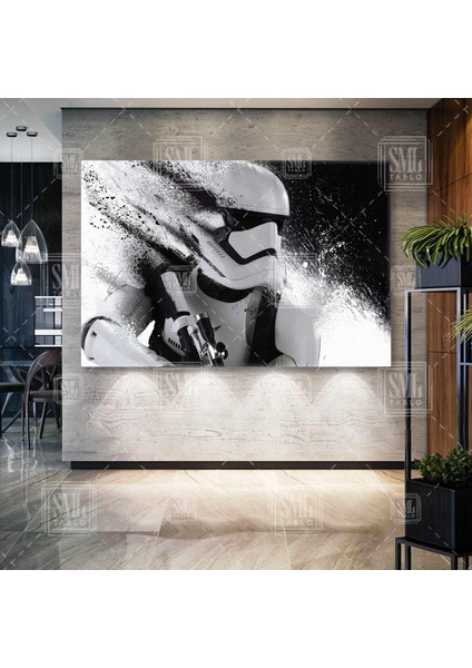 Star Wars Stormtrooper The Force Awakens Filmi Yıldızlar Savaşı Yatay Kanvas Tablo