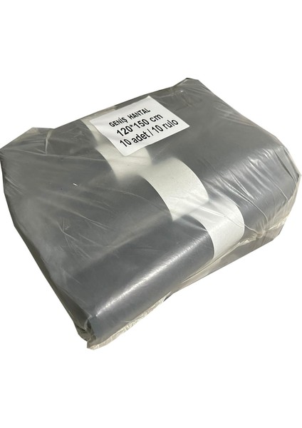 240 Litre Siyah Konteyner Çöp Torbası Poşeti - 120 x 150 Cm. - 10 Adetlik 10 Rulo - 800 Gr.