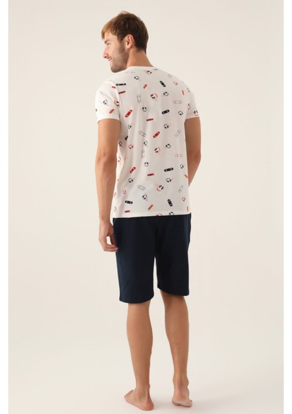 2984 Skateboard Erkek Şort Pijama Takım