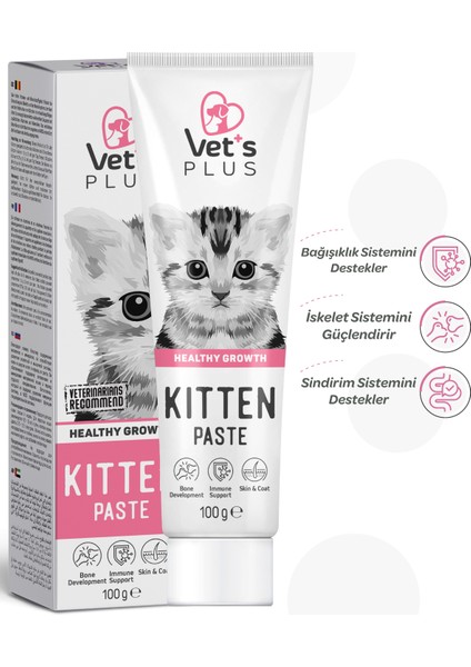 Vet's Plus Yavru Kediler İçin Malt Kedi Macunu 100gr (Hamile Kediler İçin Folik Asitli)