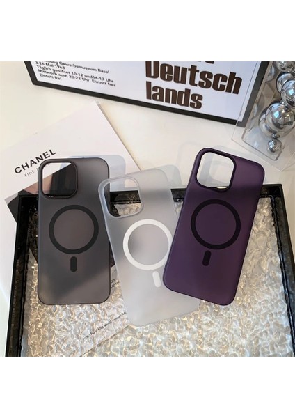 Apple iPhone 15 Plus Geometrik Oluklu Desen Kaymaz Tampon Manyetik Kablosuz Şarj Kılıf Için Magsefe Tpu