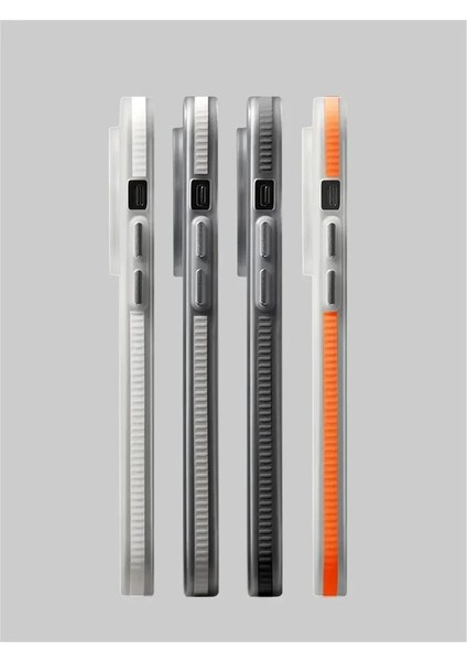 Apple iPhone 15 Plus Geometrik Oluklu Desen Kaymaz Tampon Manyetik Kablosuz Şarj Kılıf Için Magsefe Tpu