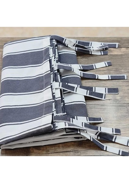 Kornişli Gri-Beyaz Çizgili Özel Dikim Lüks Branda Balkon Perdesi fiyatları