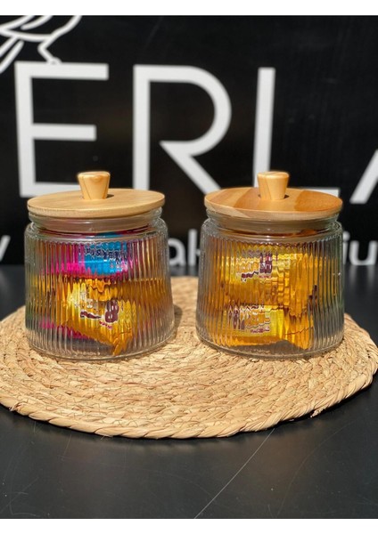 2'li Ahşap Kapaklı Kavanoz (800 Ml)