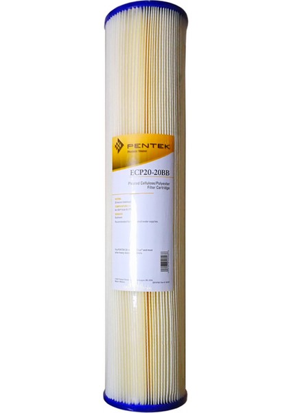 Pentek ECP20-20BB 20 Inç 20 Mikron Pileli Selüloz Kartuş Filtre
