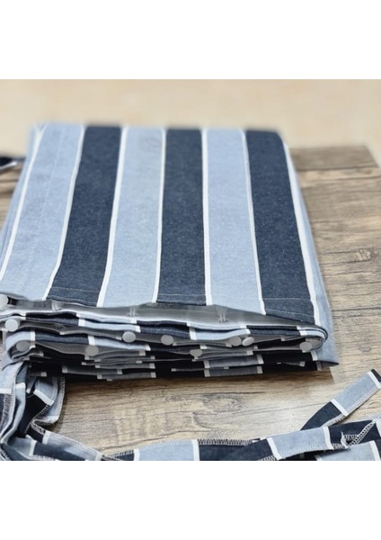 Antrasit-Gri Çizgili Özel Dikim Lüks Branda Balkon Perdesi fiyatları