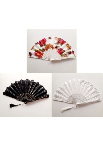 - Şık Doğal Serinletici Desnli Yelpaze 3 Adet modelleri